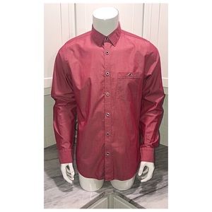 Express Mens Fitted Dress Shirt Medium M Red EUC